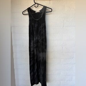 Electric & Rose Charcoal Tye Dye Ribbed Maxi Dress  - Large